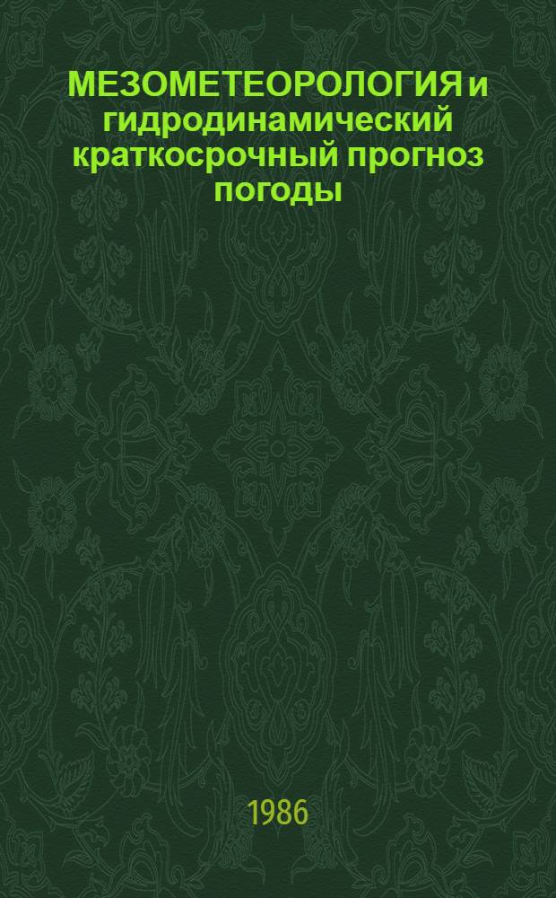 МЕЗОМЕТЕОРОЛОГИЯ и гидродинамический краткосрочный прогноз погоды : Сб. ст.