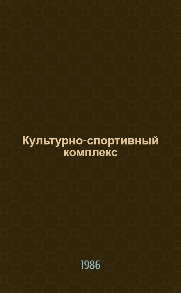 Культурно-спортивный комплекс: опыт, проблемы