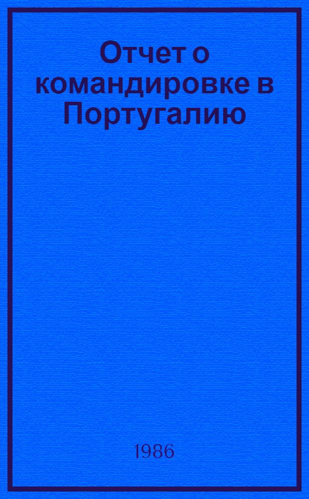 Отчет о командировке в Португалию