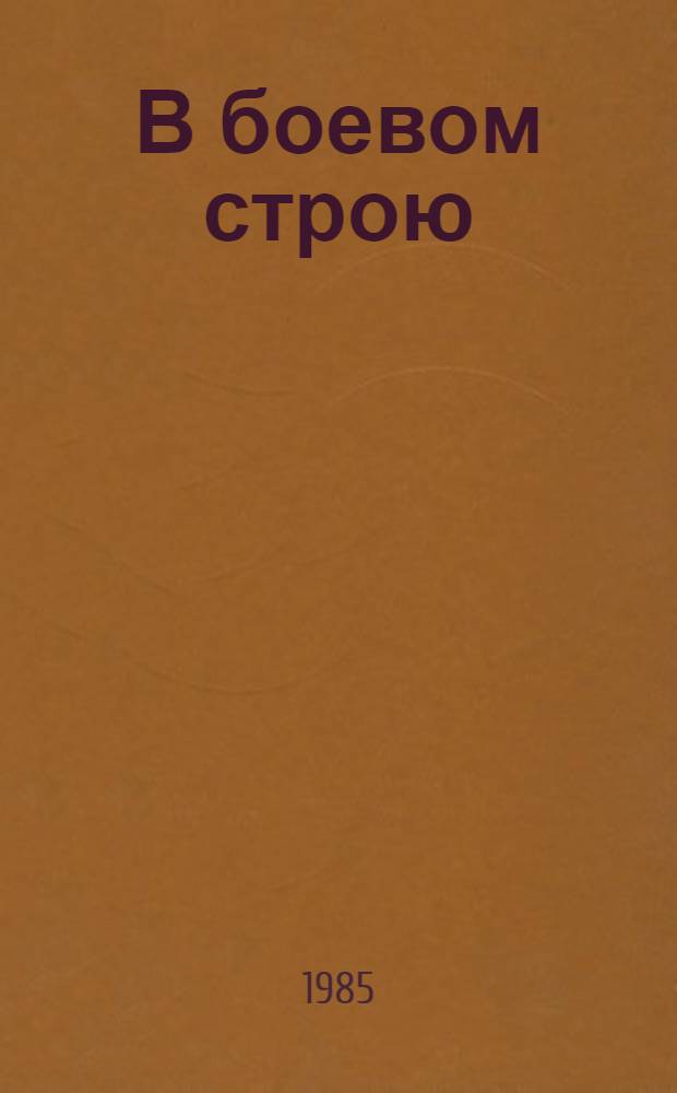 В боевом строю : Очерки, рассказы, стихи