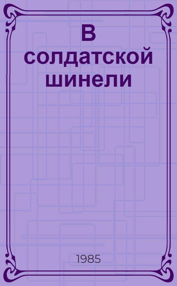 В солдатской шинели : Очерки