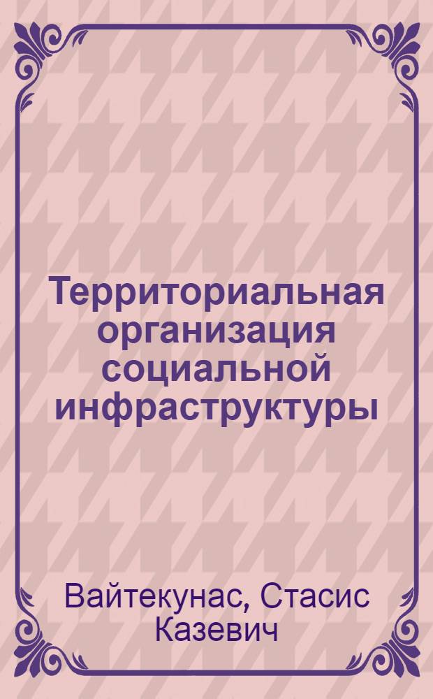 Территориальная организация социальной инфраструктуры : Аналит. обзор