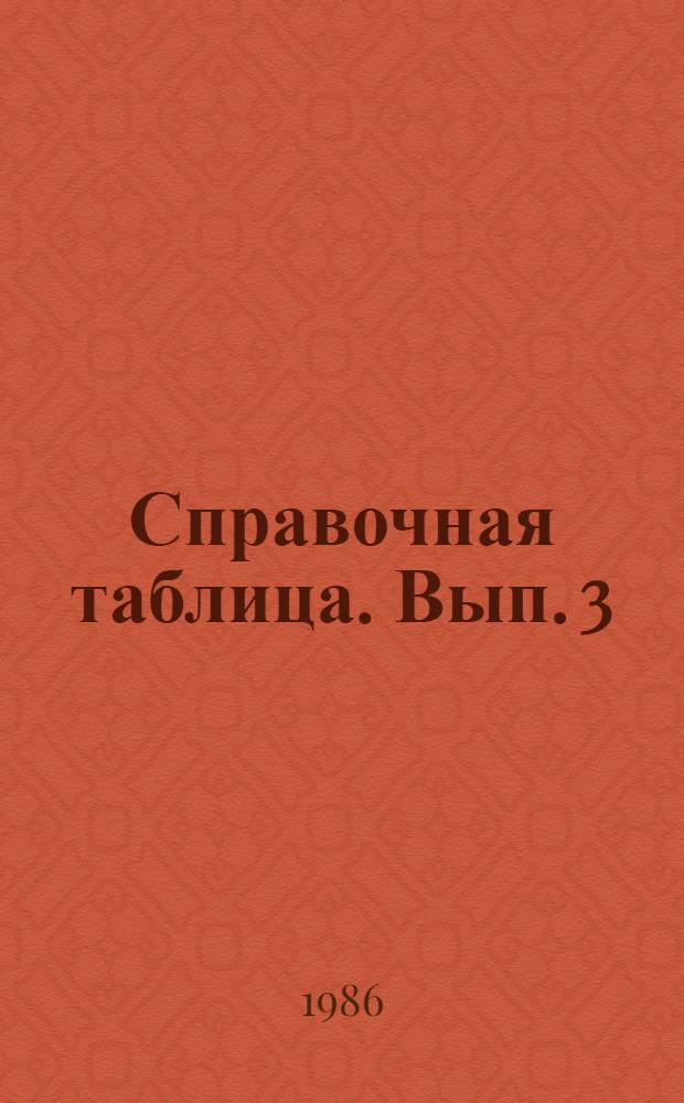 Справочная таблица. Вып. 3 : Камеры подводного телевидения