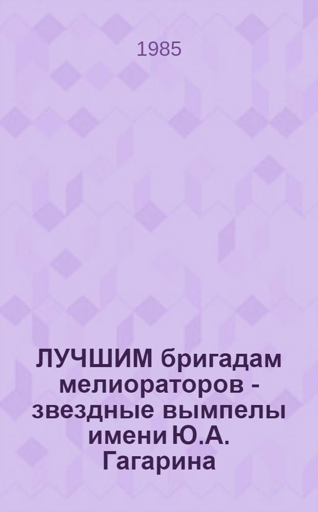 ЛУЧШИМ бригадам мелиораторов - звездные вымпелы имени Ю.А. Гагарина : [Сборник. [Вып. 1]