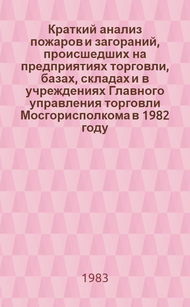 Краткий анализ пожаров и загораний, происшедших на предприятиях торговли, базах, складах и в учреждениях Главного управления торговли Мосгорисполкома в 1982 году
