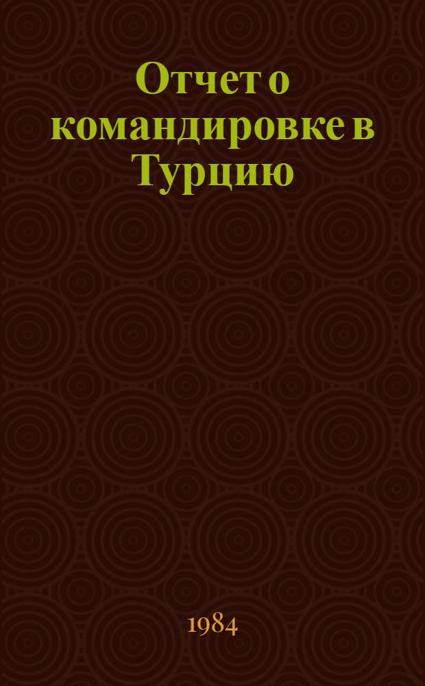 Отчет о командировке в Турцию