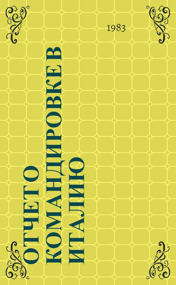 Отчет о командировке в Италию