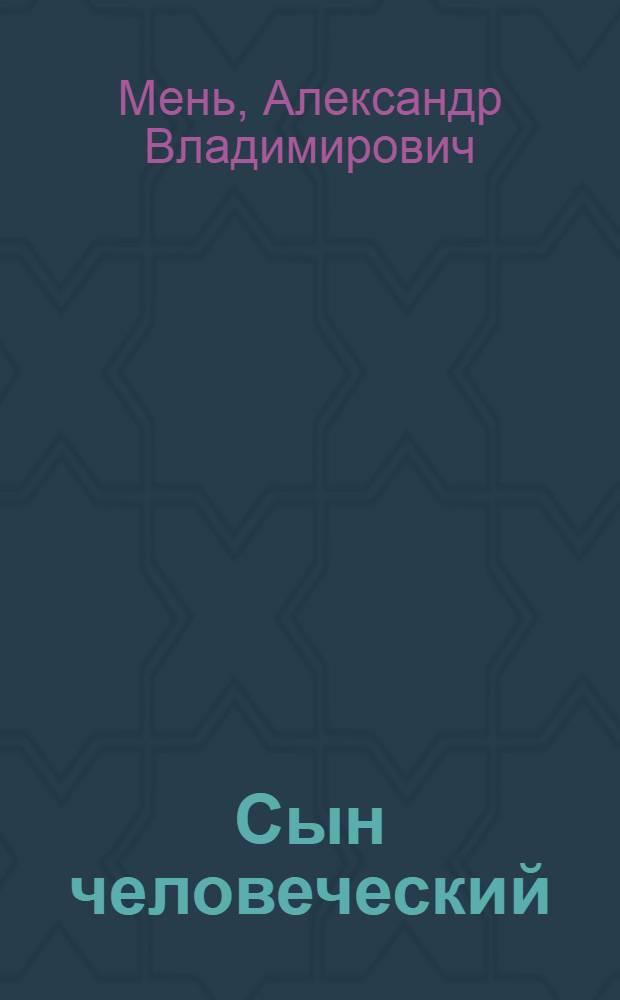 Сын человеческий : Жизнеописание Христа