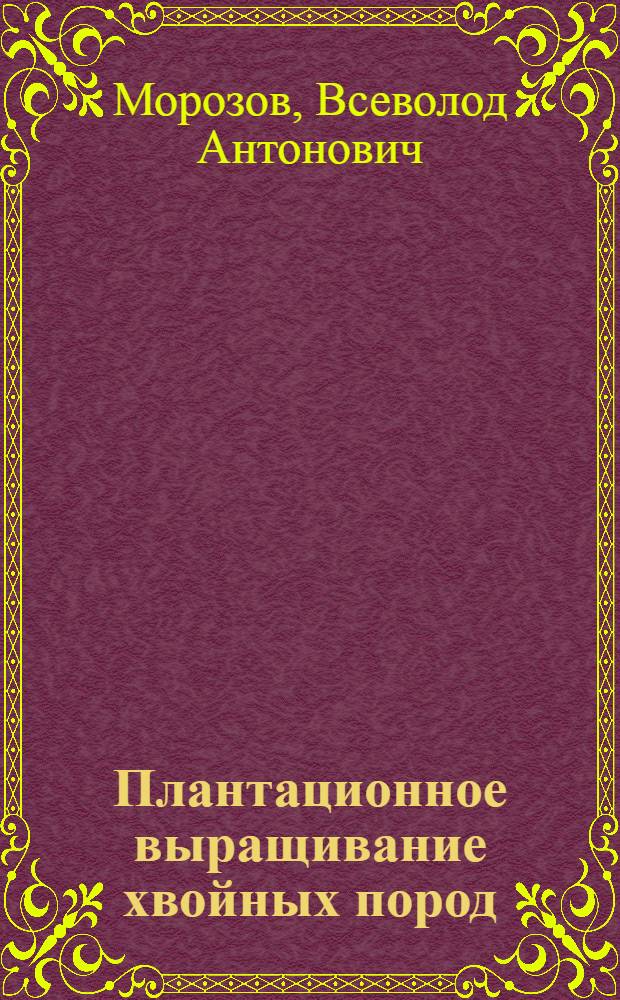 Плантационное выращивание хвойных пород