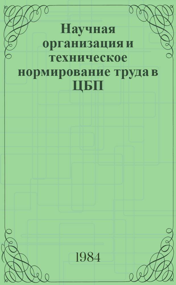 Научная организация и техническое нормирование труда в ЦБП : Учеб. пособие