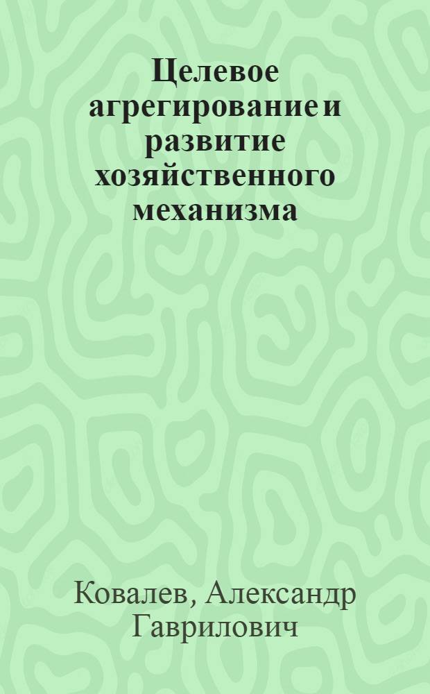 Целевое агрегирование и развитие хозяйственного механизма