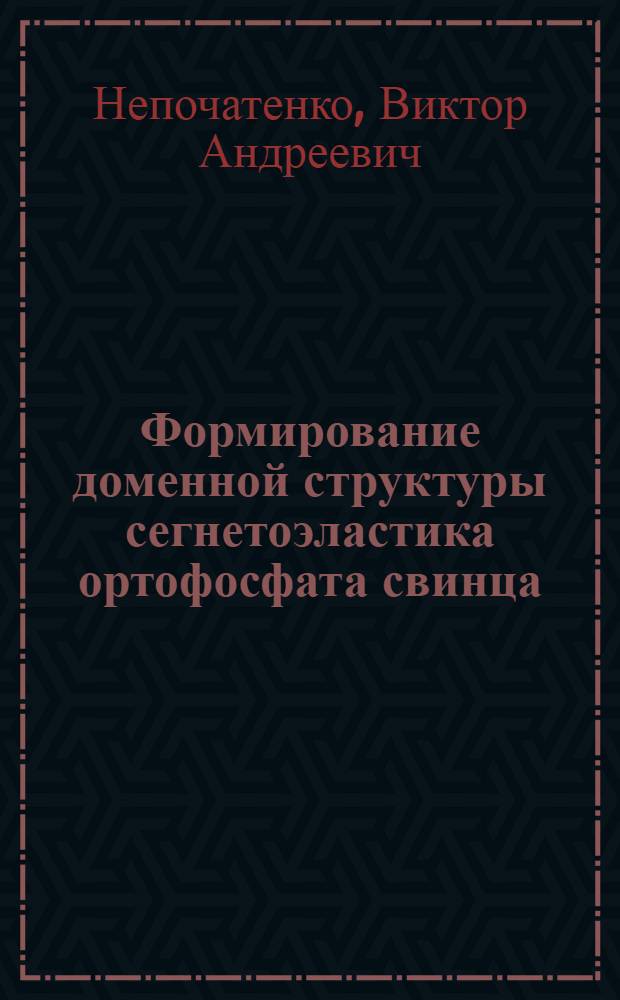 Формирование доменной структуры сегнетоэластика ортофосфата свинца : Автореф. дис. на соиск. учен. степ. канд. физ.-мат. наук : (01.04.07)