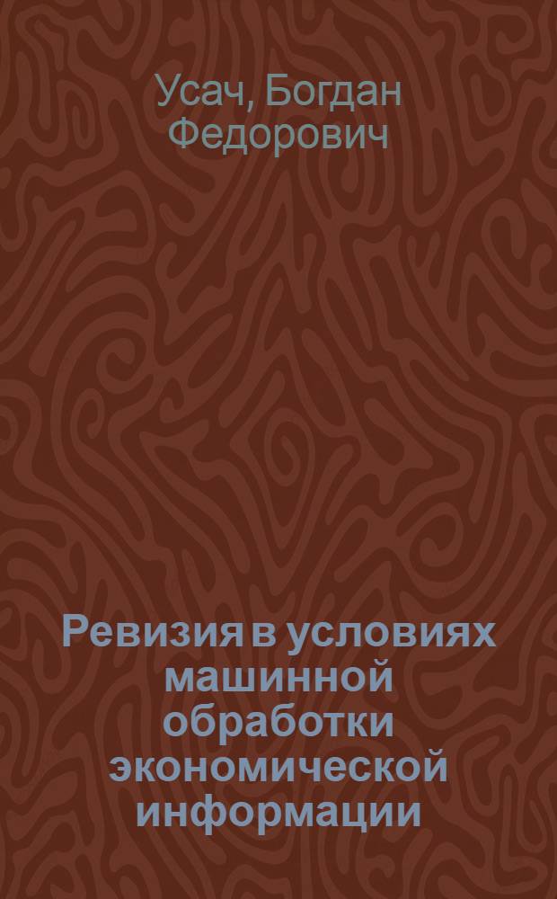 Ревизия в условиях машинной обработки экономической информации : Лекция для студентов спец. 1737 "Бух. учет и анализ хоз. деятельности"