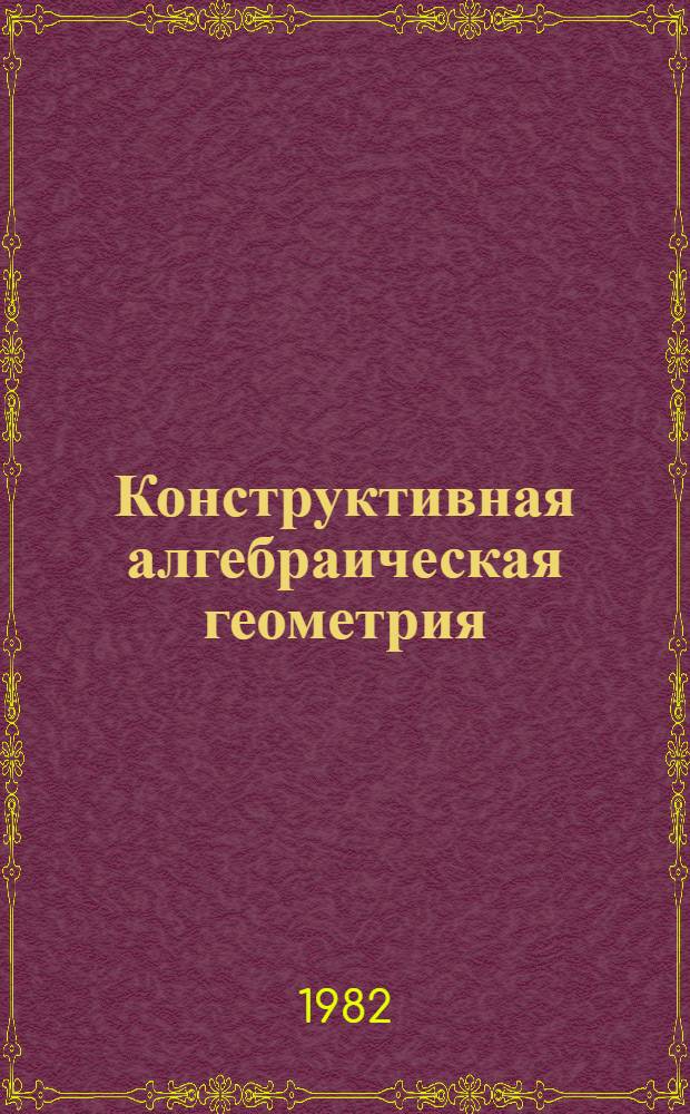 Конструктивная алгебраическая геометрия
