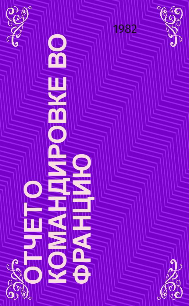 Отчет о командировке во Францию