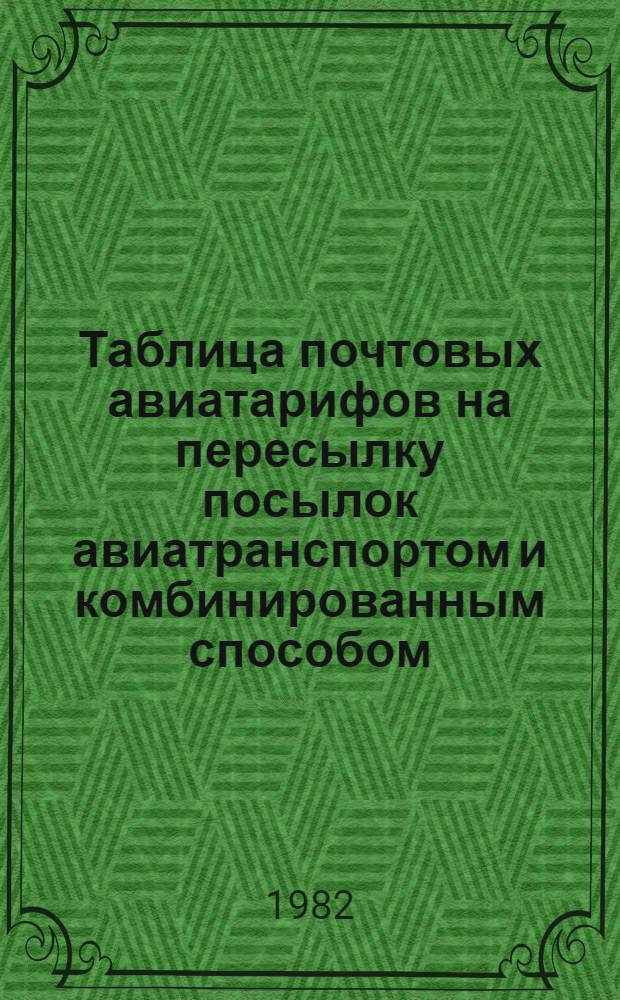 Таблица почтовых авиатарифов на пересылку посылок авиатранспортом и комбинированным способом, адресованных в областные (краевые, республиканские) центры и некоторые другие пункты из Гомеля