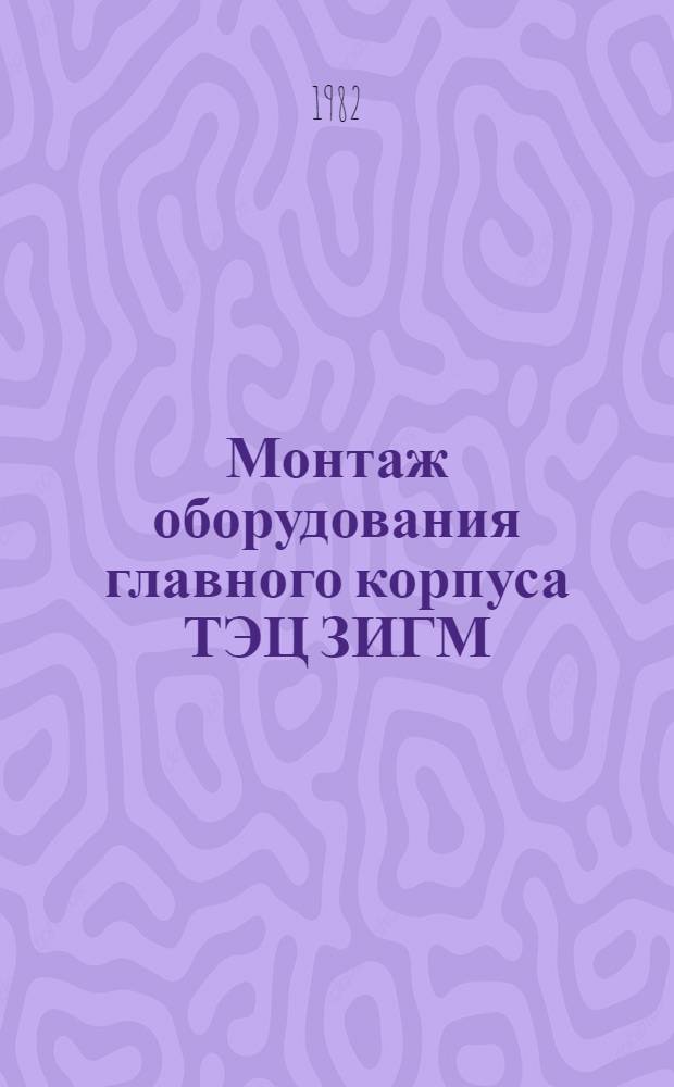 Монтаж оборудования главного корпуса ТЭЦ ЗИГМ