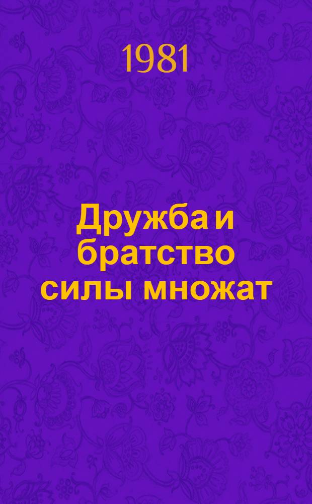 Дружба и братство силы множат : (Метод. рекомендации)