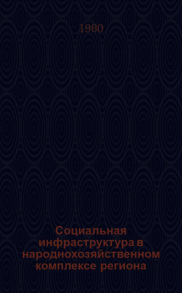 Социальная инфраструктура в народнохозяйственном комплексе региона : Сб. ст
