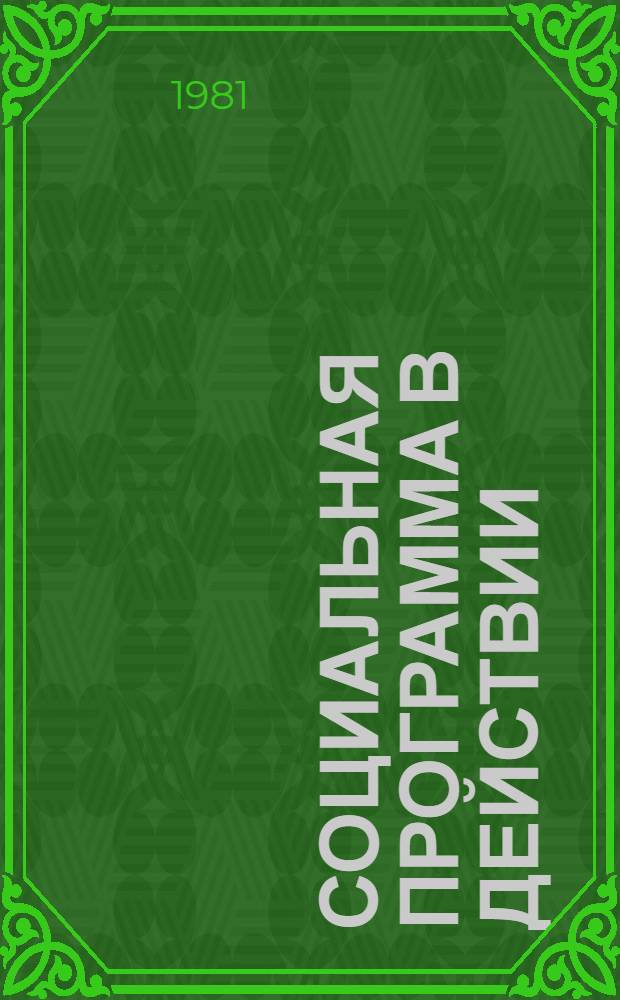 Социальная программа в действии : Сборник