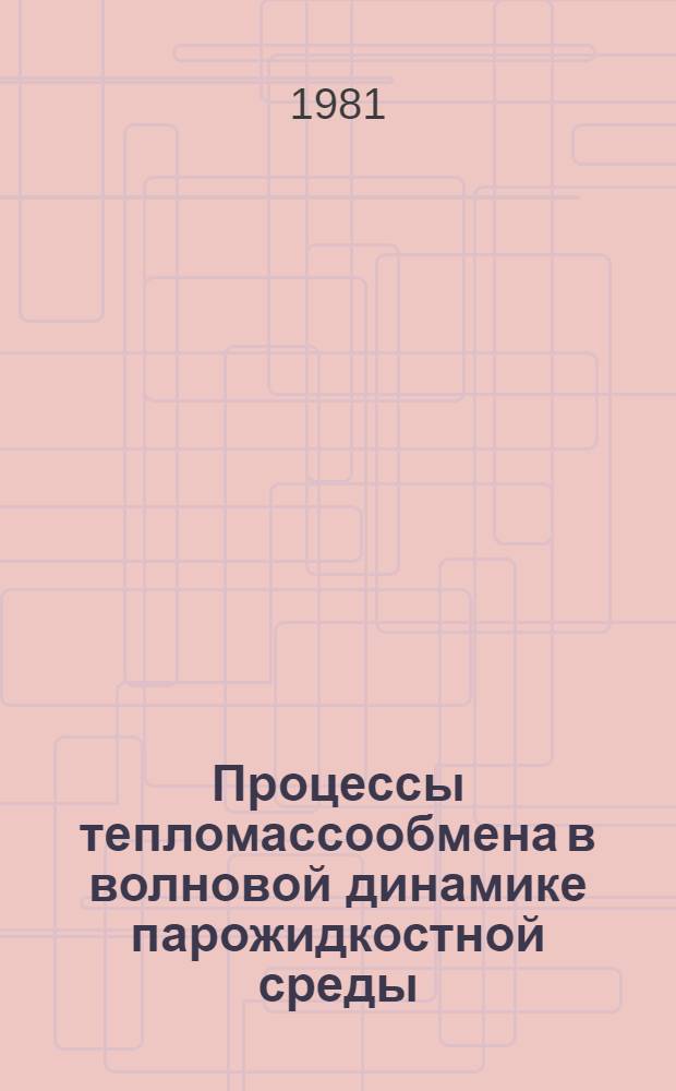 Процессы тепломассообмена в волновой динамике парожидкостной среды : Автореф. дис. на соиск. учен. степ. канд. физ.-мат. наук : (01.04.14)