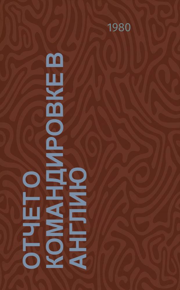 Отчет о командировке в Англию