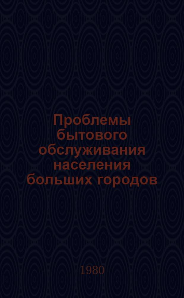 Проблемы бытового обслуживания населения больших городов