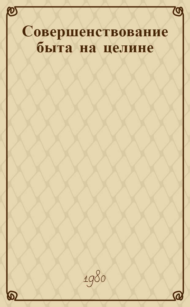 Совершенствование быта на целине