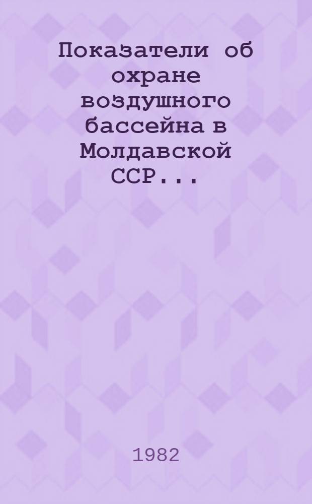 Показатели об охране воздушного бассейна в Молдавской ССР.. : (Стат. бюл.). ... за 1981 год