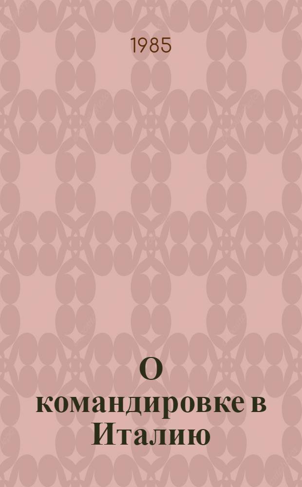 О командировке в Италию