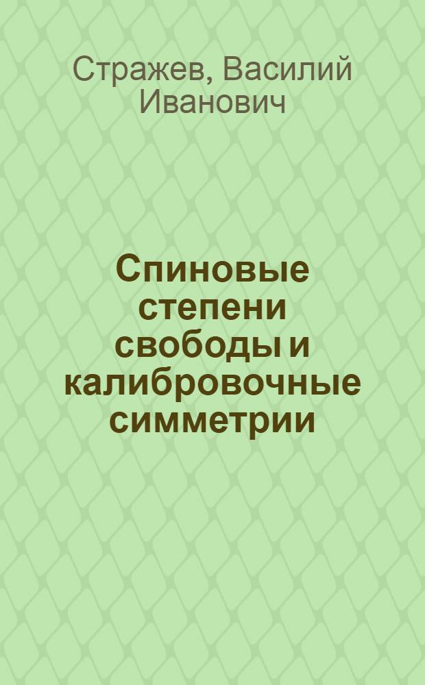 Спиновые степени свободы и калибровочные симметрии : Автореф. дис. на соиск. учен. степ. д-ра физ.-мат. наук : (01.04.02)