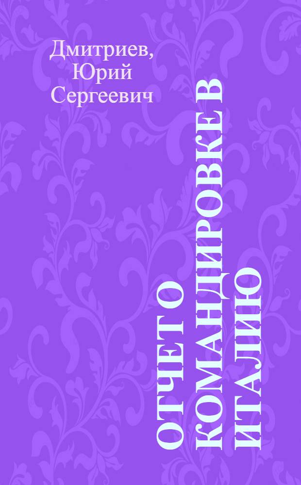 Отчет о командировке в Италию