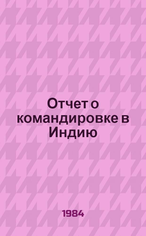 Отчет о командировке в Индию