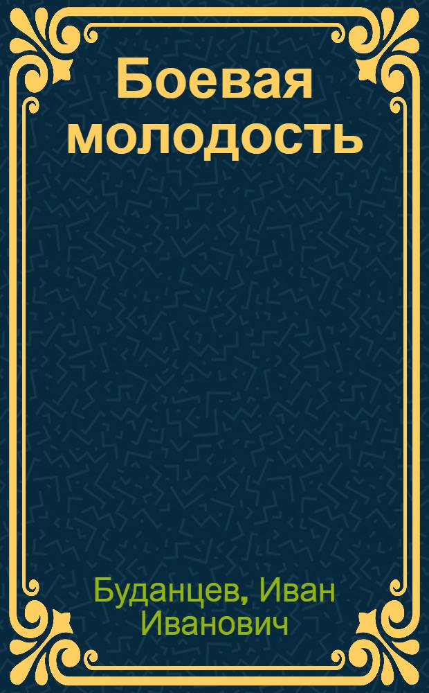 Боевая молодость : Докум. повесть : Для ст. и сред. возраста