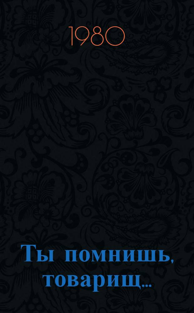 Ты помнишь, товарищ... : Сб. стихотворений