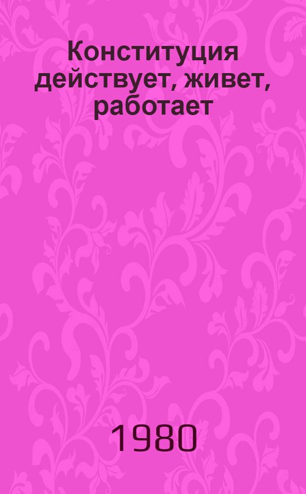 Конституция действует, живет, работает