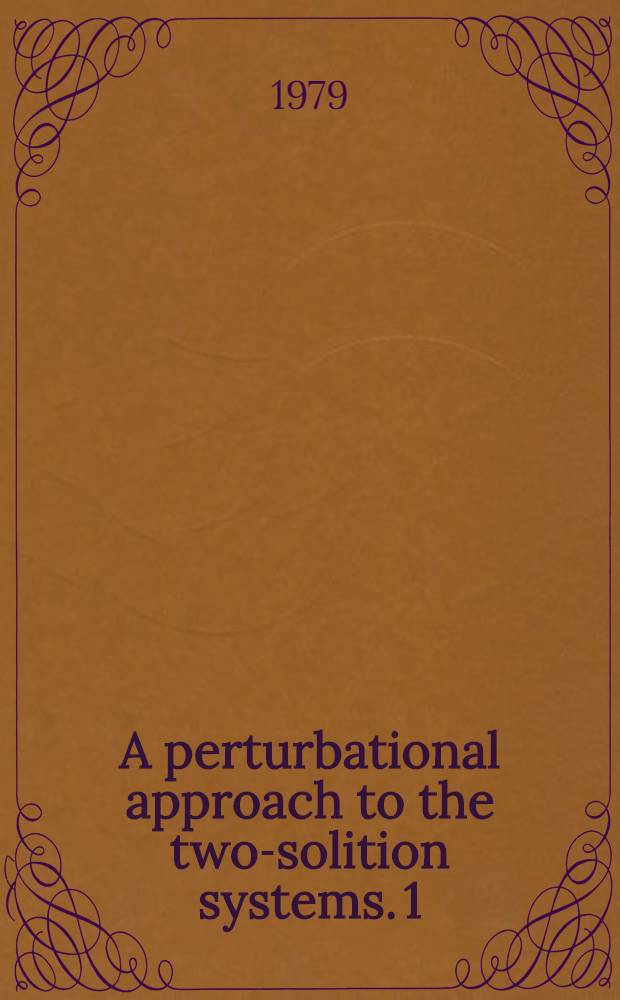 A perturbational approach to the two-solition systems. 1