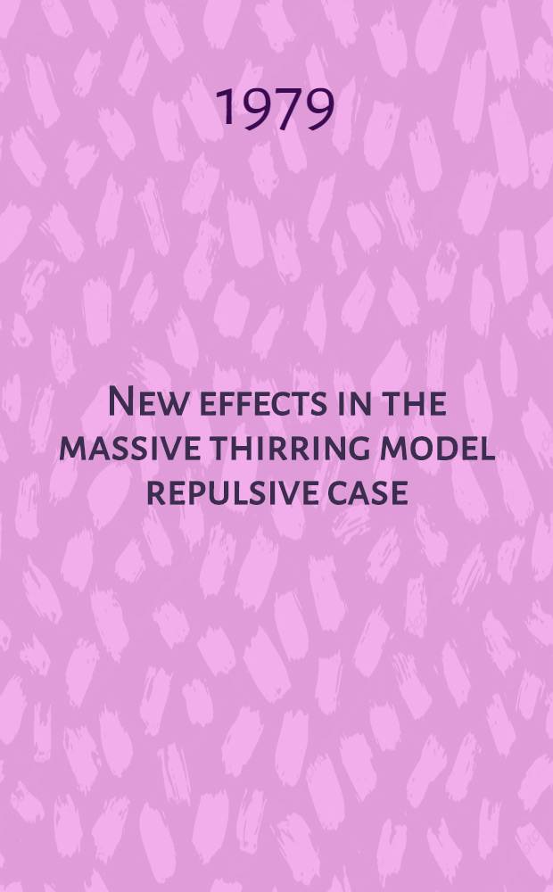 New effects in the massive thirring model repulsive case