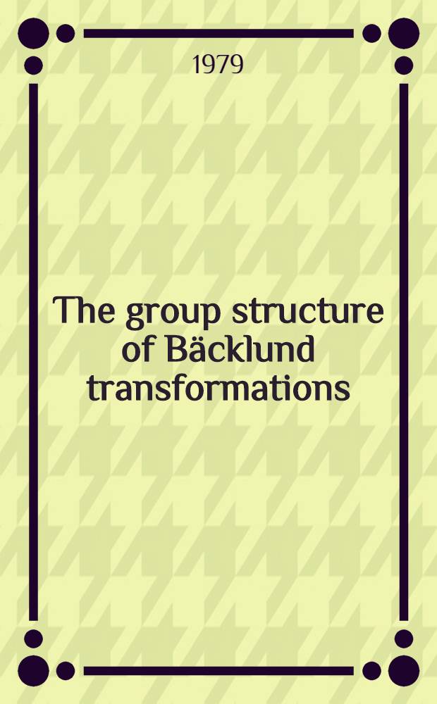The group structure of Bäcklund transformations