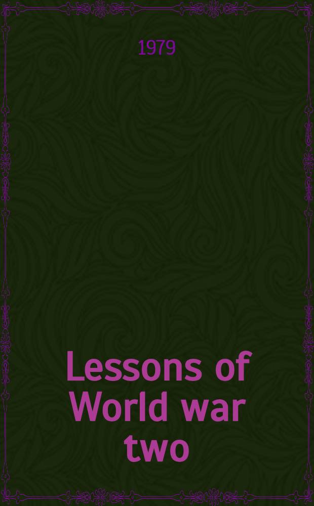 Lessons of World war two