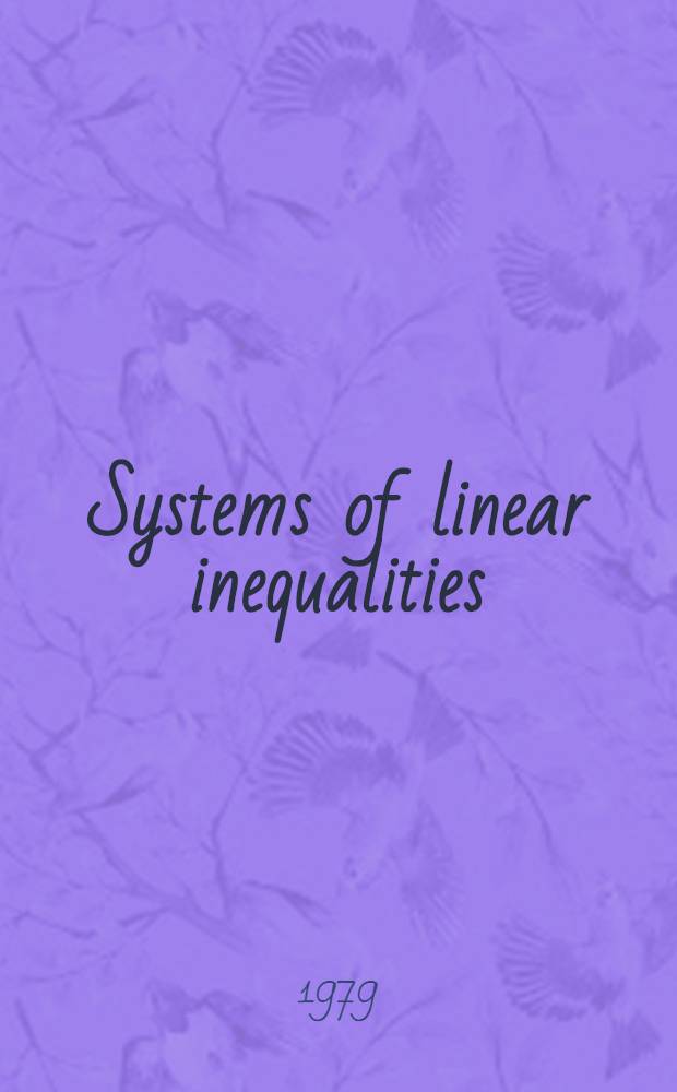 Systems of linear inequalities