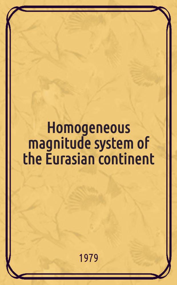 Homogeneous magnitude system of the Eurasian continent : P. waves