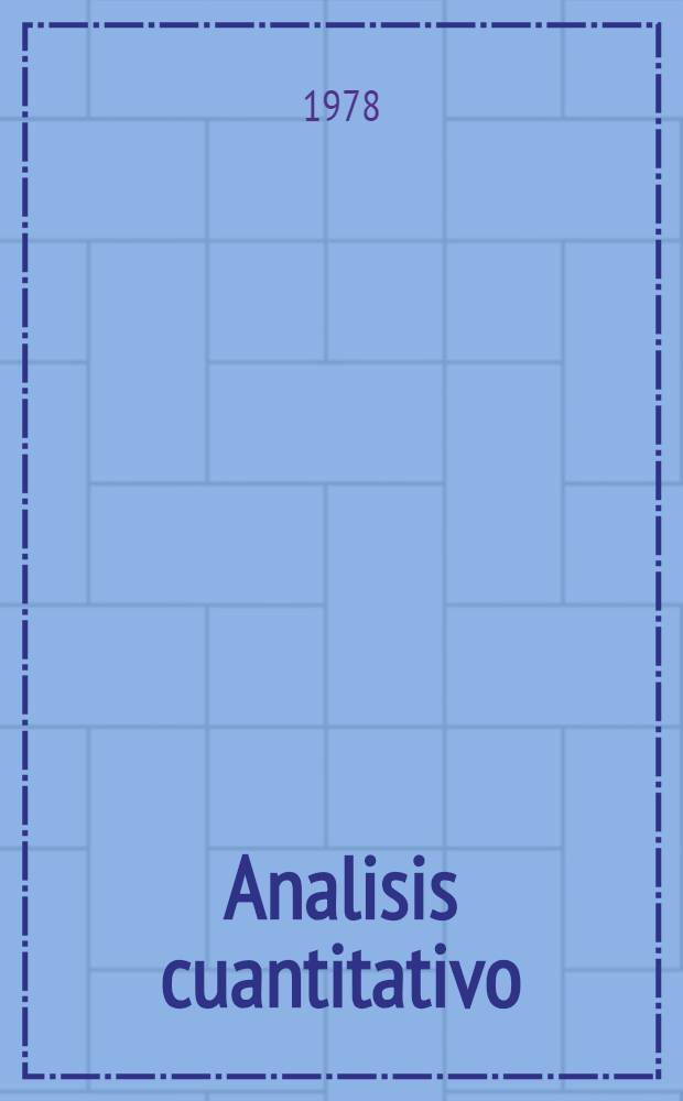 Analisis cuantitativo