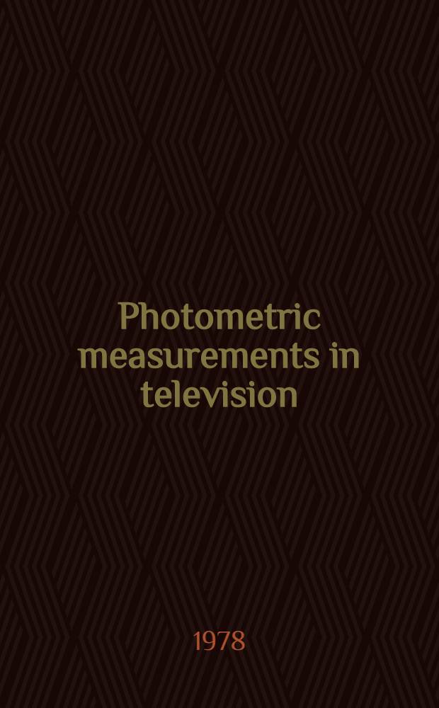 Photometric measurements in television