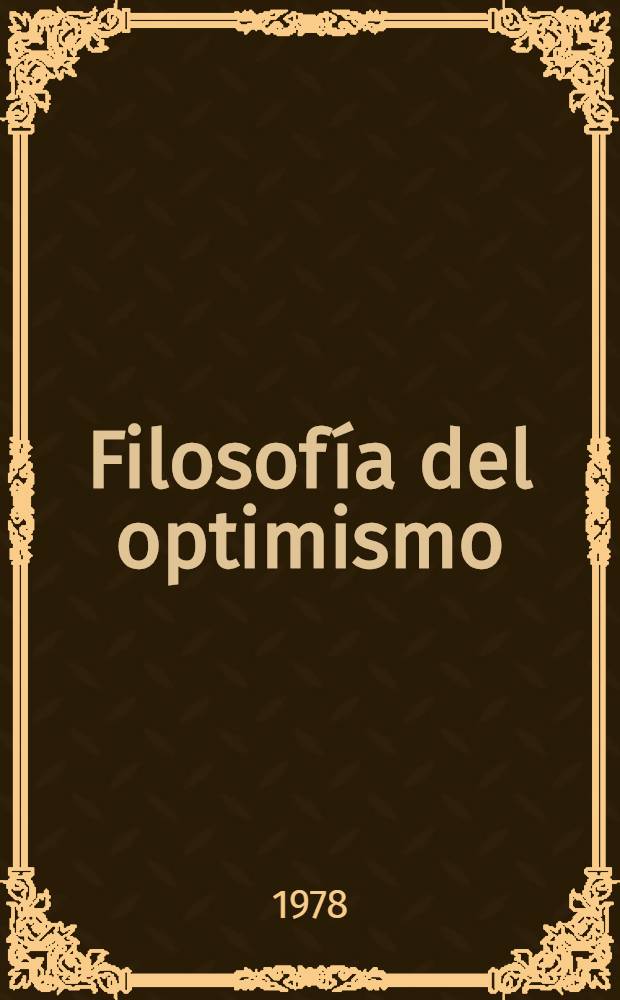 Filosofía del optimismo
