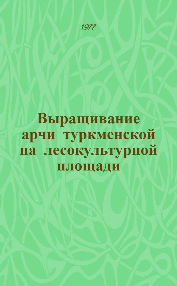 Выращивание арчи туркменской на лесокультурной площади