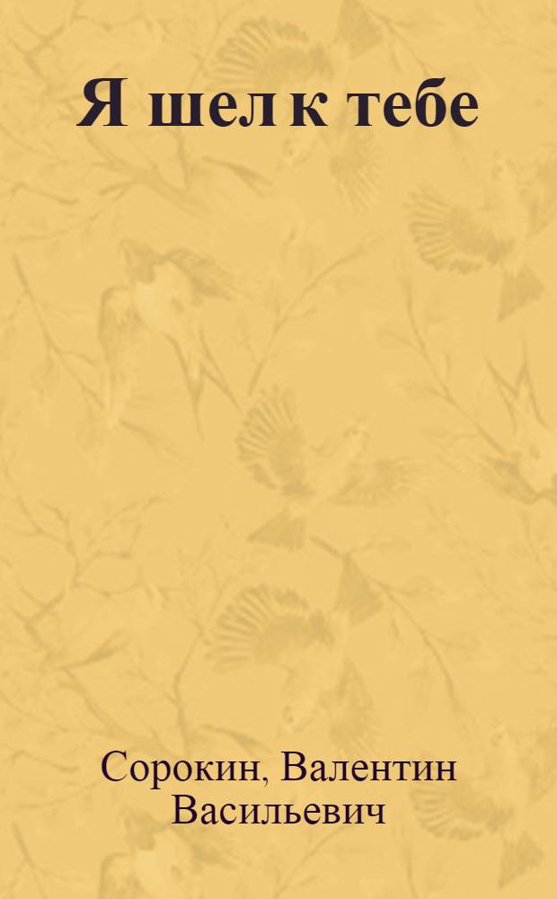 Я шел к тебе : Стихи