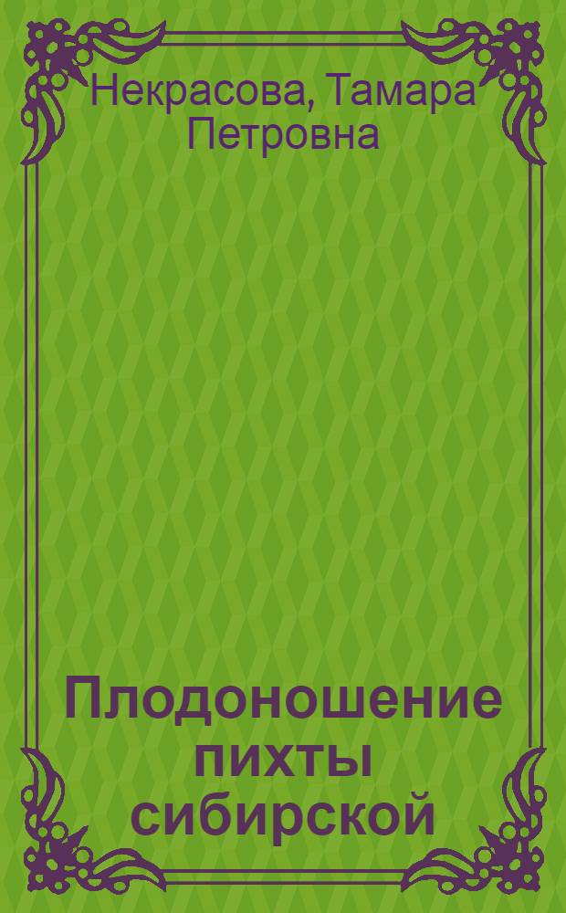Плодоношение пихты сибирской