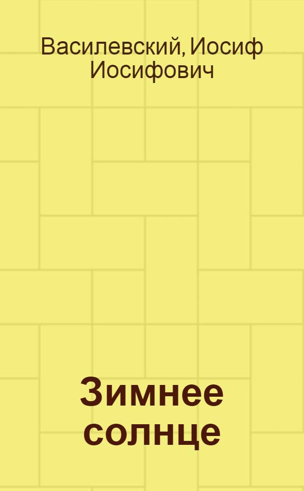 Зимнее солнце : Стихи