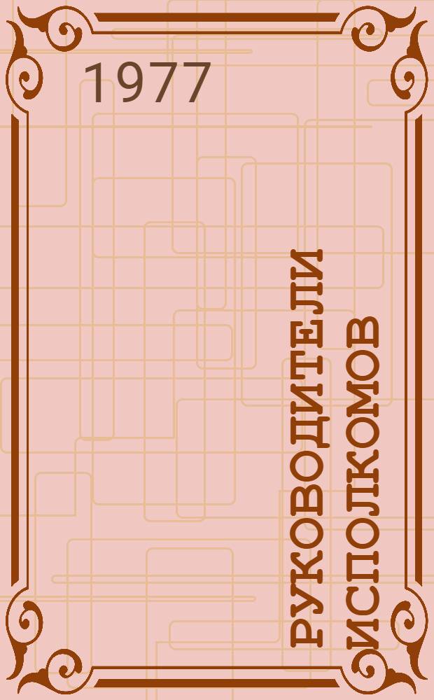 Руководители исполкомов : Правовой статус и организация работы